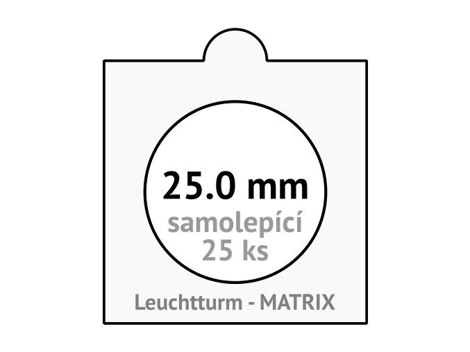 matrix bile samolepici mincovni ramecky na mince prumer 25 mm baleni 25 ks 5x5 cm leuchtturm 334957 lighthouse