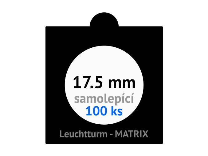 matrix cerne samolepici mincovni ramecky na mince prumer 17 5 mm baleni 25 ks 5x5 cm leuchtturm 361060 lighthouse