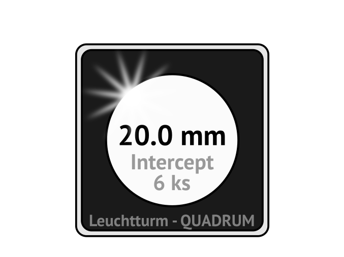 quadrum intercept prumer 20 mm ochranne bublinky 20mm protikorozni ctvercove mincovni kapsle na mince proti oxidaci patine leuchtturm 344145 lighthouse