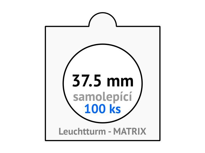 matrix bile samolepici mincovni ramecky na mince prumer 37 5 mm baleni 100 ks 5x5 cm leuchtturm 322557 lighthouse