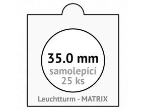 matrix bile samolepici mincovni ramecky na mince prumer 35 mm baleni 25 ks 5x5 cm leuchtturm 312239 lighthouse