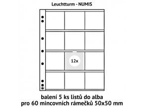 pruhledne albove listy numis mincovni ramecky na mince obal do alba numis 50x50 mm baleni 5 ks bile mezilisty leuchtturm 310444 lighthouse